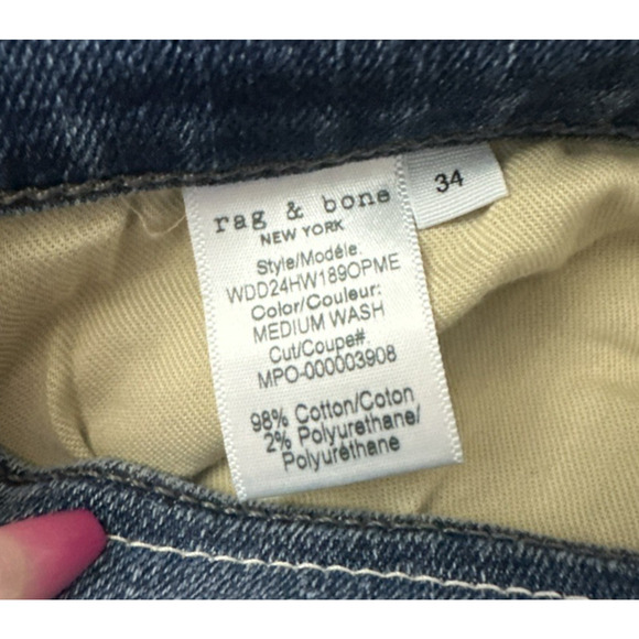 Rag & Bone Skirt Womens 34 Denim Clare Midi Front Slit Medium Wash Casual Boho - Picture 12 of 12